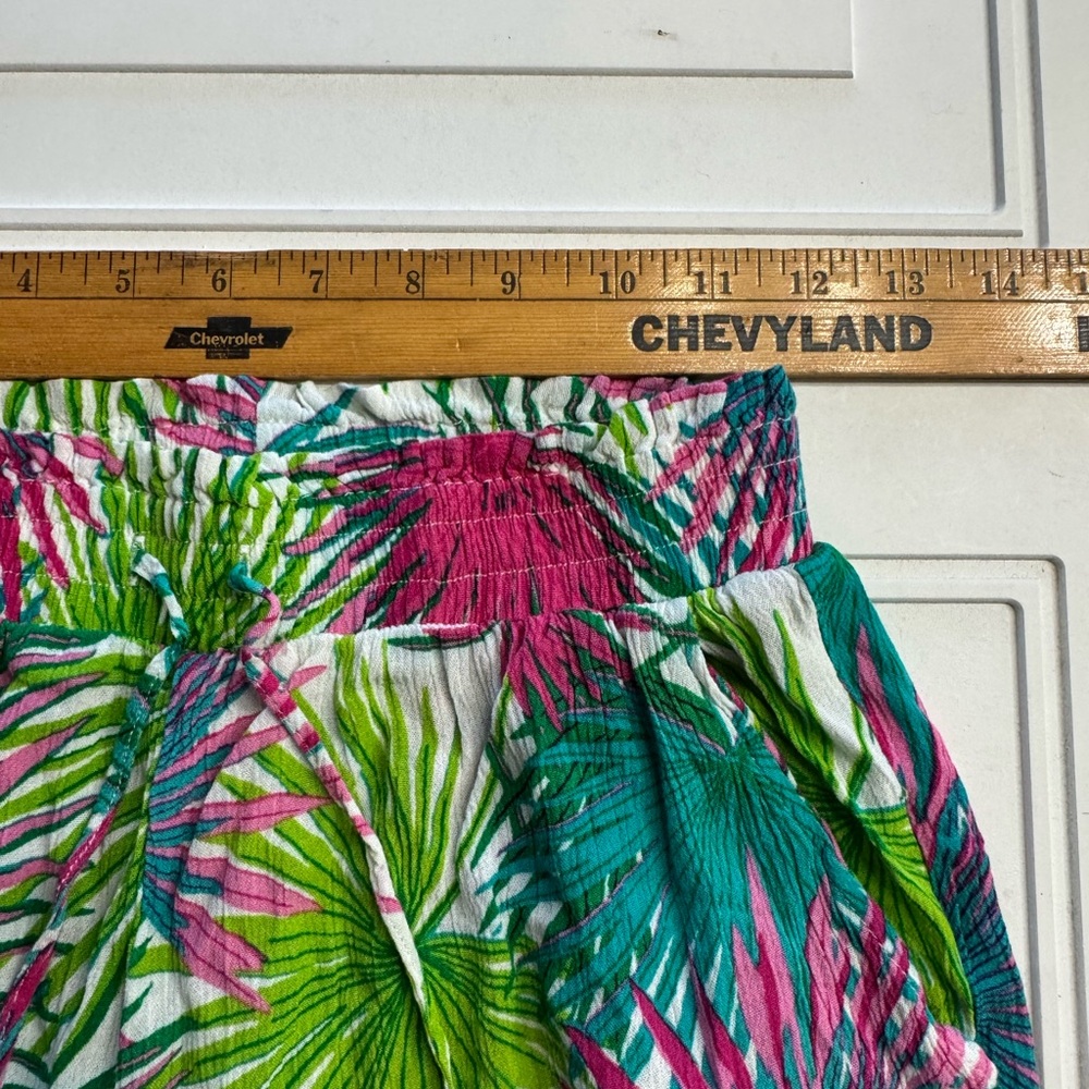 Rose & Olive Women’s Sz Small Floral Rayon Wide Leg Pants Beach Summer Bright - Picture 4 of 6